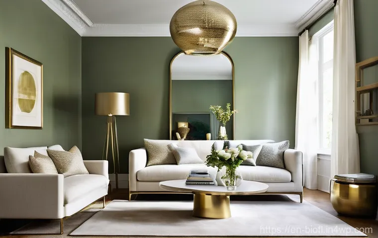 자연 채광을 극대화하는 바이오필릭 디자인 - Prompt 1: Luminous Living Room with Diffused Sunlight**