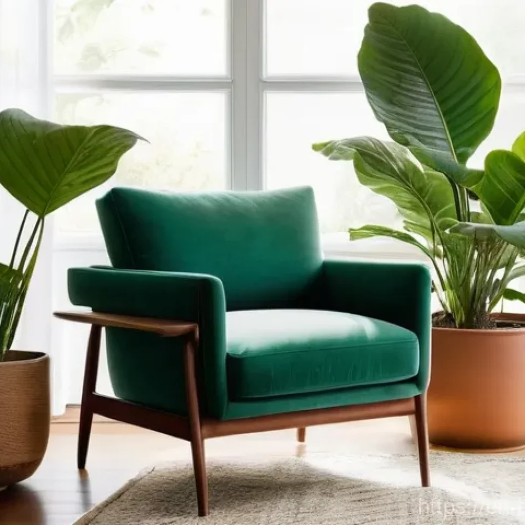 바이오필릭 주거에서의 공기 질 향상 방법 - **Prompt:** A serene, sunlit living room with a strong biophilic design influence. Soft morning ligh...