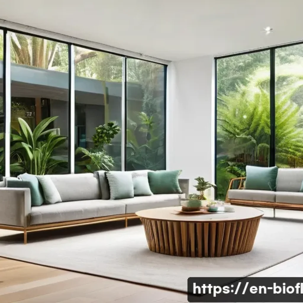 바이오필릭 주거의 고객 요구 분석 - A bright and airy modern living room flooded with abundant natural light streaming through large flo...
