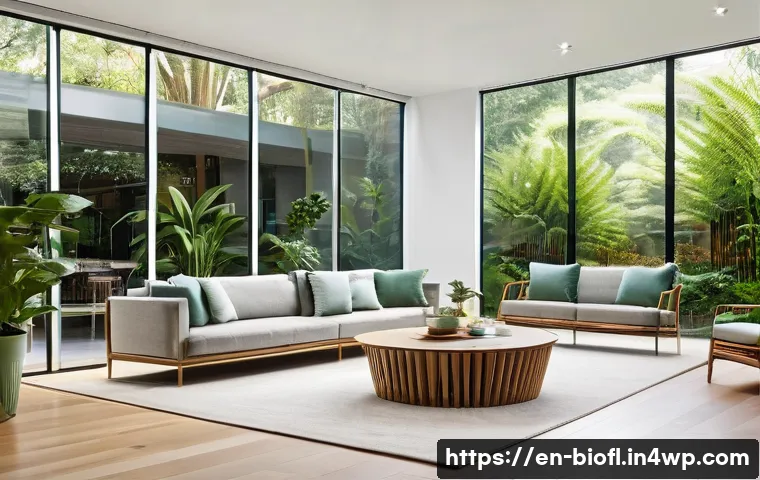 바이오필릭 주거의 고객 요구 분석 - A bright and airy modern living room flooded with abundant natural light streaming through large flo...